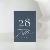 White op Navy Blue | Kalligrafie Moderne bruiloft Kaart