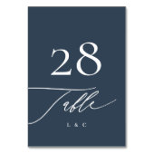 White op Navy Blue | Kalligrafie Moderne bruiloft Kaart (Achterkant)