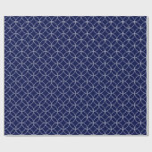 White op Navy Blue Overlapping Circles Cadeaupapier (Vlak)