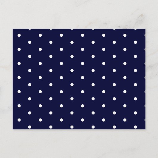 White op Navy Polka Dots Briefkaart (Voorkant)