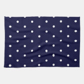 White op Navy Polka Dots Theedoek (Horizontaal)