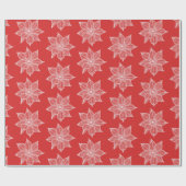 White op Red Sketchy Flowers Cadeaupapier (Vlak)
