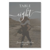 White op zwarte scriptnamen foto's bruiloft kaart (Voorkant)