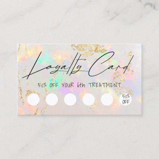 white opal design loyality card visitekaartje (Voorkant)