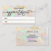 White Opal Texture Afspraakkaart Visitekaartje (Voorkant / Achterkant)