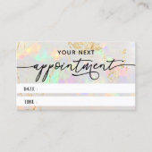 White Opal Texture Afspraakkaart Visitekaartje (Voorkant)