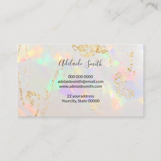 white opal texture foto Designation card Visitekaartje (Achterkant)