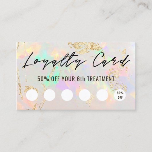 White Opal Texture Loyalty Card Visitekaartje (Voorkant)