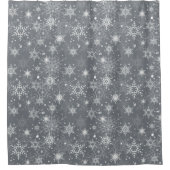 White openwork snowflakes shower curtain douchegordijn (Voorkant)