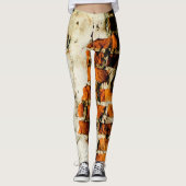 White oranje Cool old brick wall graffiti Leggings (Voorkant)