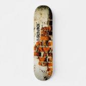White oranje Cool old brick wall grafiti Jouw naam Skateboard (Voorkant)