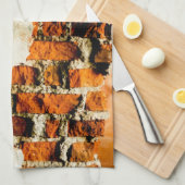 White oranje Cool old brick wall grafiti Jouw naam Theedoek (Quarter Fold)