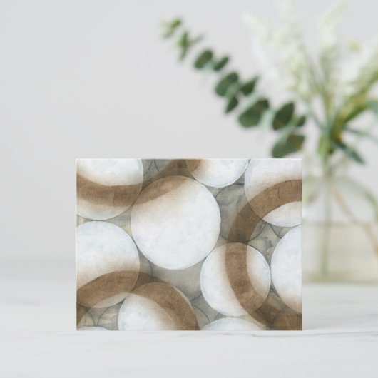 White Orbs & Brown Circles Briefkaart (Staand voorkant)