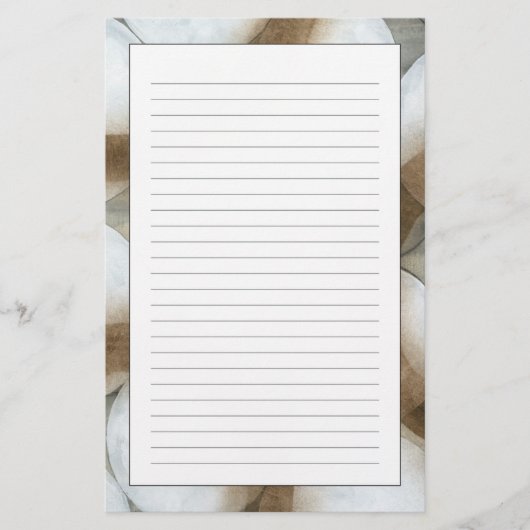 White Orbs & Brown Circles Briefpapier (Voorkant)