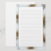 White Orbs & Brown Circles Briefpapier (Voorkant / Achterkant)