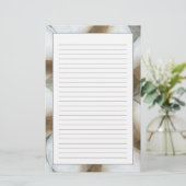 White Orbs & Brown Circles Briefpapier (Staand voorkant)