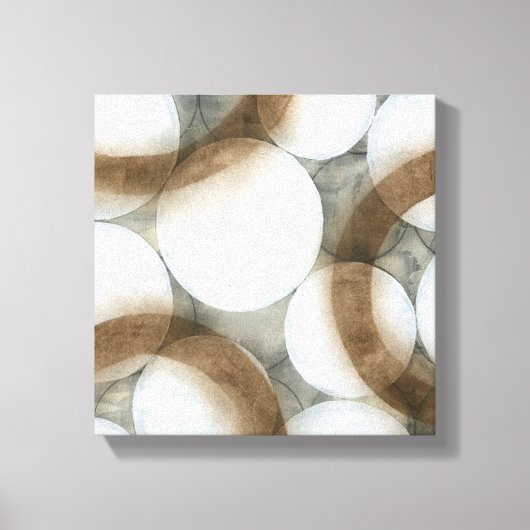 White Orbs & Brown Circles Canvas Afdruk (Voorkant)