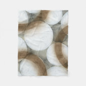 White Orbs & Brown Circles Fleece Deken (Voorkant)