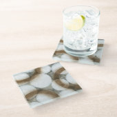 White Orbs & Brown Circles Glazen Onderzetter (Schuin)