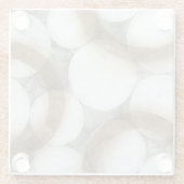 White Orbs & Brown Circles Glazen Onderzetter (Achterkant)