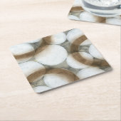 White Orbs & Brown Circles Kartonnen Onderzetters (Schuin)