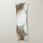 White Orbs & Brown Circles Lichaamskussen (Achterkant (Verticaal))