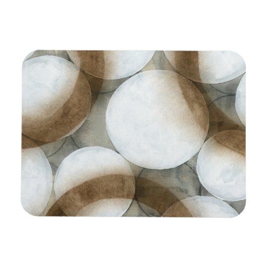 White Orbs & Brown Circles Magneet (Horizontaal)