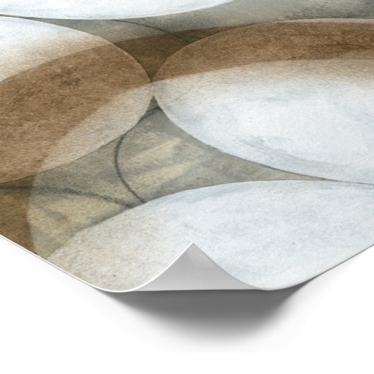 White Orbs & Brown Circles Poster (Hoek)