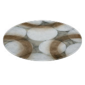 White Orbs & Brown Circles Snijplank (Hoek)