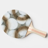 White Orbs & Brown Circles Tafeltennisbatje (Zijkant)