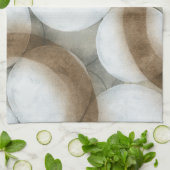 White Orbs & Brown Circles Theedoek (Gevouwen)