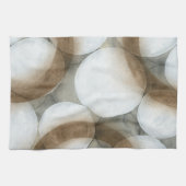 White Orbs & Brown Circles Theedoek (Horizontaal)