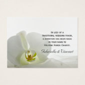 White Orchid and Veil Wedding Charity Favor Card Visitekaartjes (Voorkant)