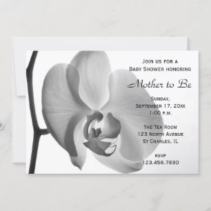 White Orchid Baby shower Kaart