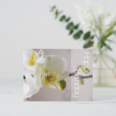 White Orchid Birthday Briefkaart (Staand voorkant)