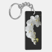 White Orchid Blossom Sleutelhanger (Voorkant Links)