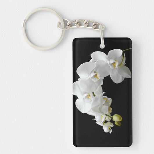 White Orchid Blossom Sleutelhanger (Voorkant)