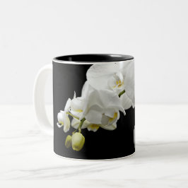 White Orchid Blossom Tweekleurige Koffiemok