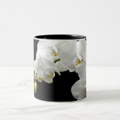 White Orchid Blossom Tweekleurige Koffiemok (Center)