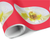 White Orchid Blossom Water Drop Cadeaupapier (Rol Hoek)