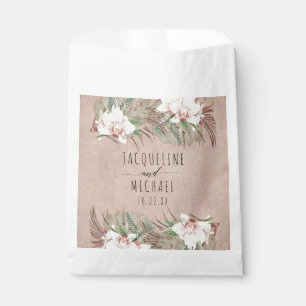 White Orchid Blush Floral Seaside Tropical Foliage Bedankzakje
