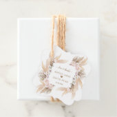White Orchid BlusH Rozen Pampas Grass Wedding Bedankjes Labels (In situ)