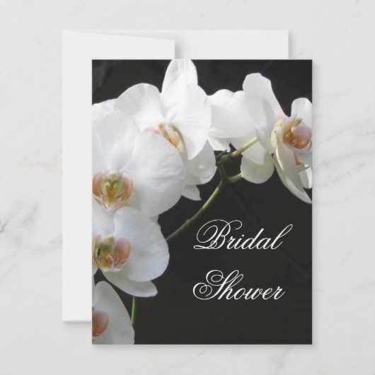 White Orchid Bridal Shower Invitation Kaart (Voorkant)