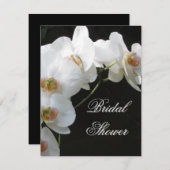 White Orchid Bridal Shower Invitation Kaart (Voorkant / Achterkant)