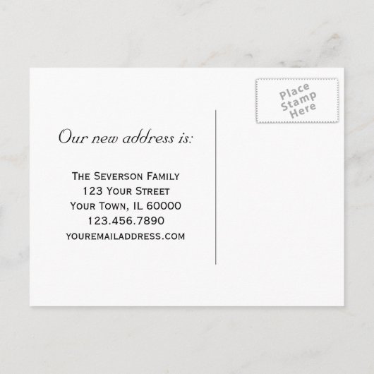 White Orchid Change of Address Announcement Aankondigingskaart (Achterkant)