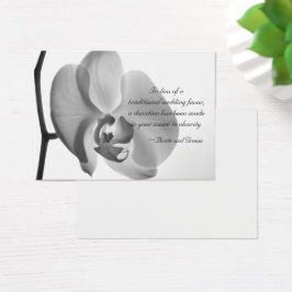 White Orchid Charity Wedding Favor Kaart