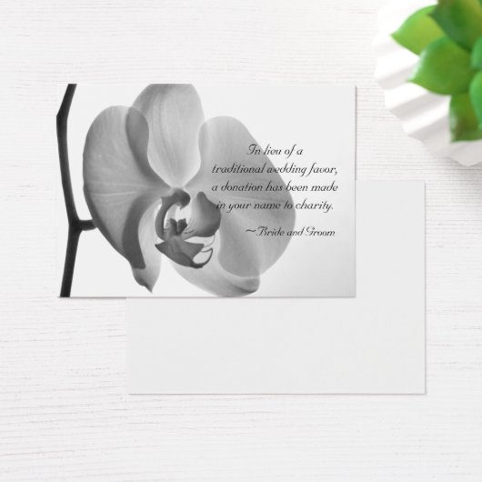 White Orchid Charity Wedding Favor Kaart (Bureau)