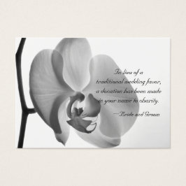 White Orchid Charity Wedding Favor Kaart
