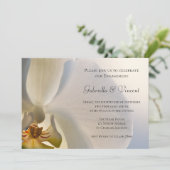 White Orchid Elegance Engagement Party Kaart (Staand voorkant)