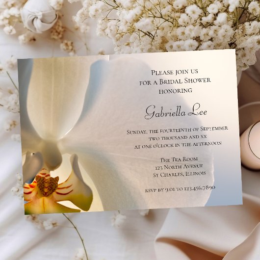 White Orchid Elegance Vrijgezellenfeest Kaart